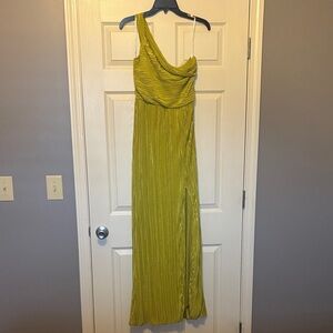 Lulu's One-Shoulder Lime Dress
